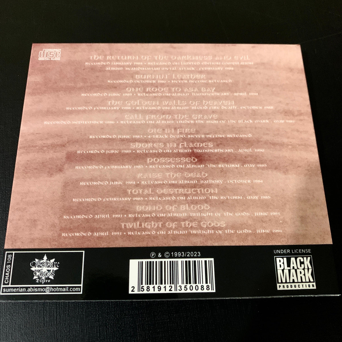 Bathory Jubileum II DIGIPACK BRA Babylon Store